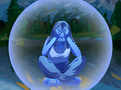 Depression 21 adobeillustrator blues depression editorialart editorialillustration funk illustration mentalhealth vector vector art wacom