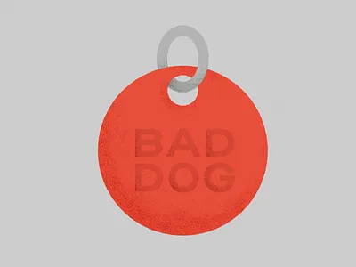 Hi, my name is Bad Dog bad dog coral design dog dog tag gray name tag texture