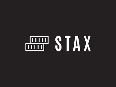 STAX: Logo branding clean container letspanda logo mark minimal minimalist modern shipping stack symbol type typography