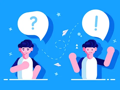 Problem and solution concept business people cartoon character confused creative design dilemma face flat idea illustration man problems question solutions student think trouble vector young