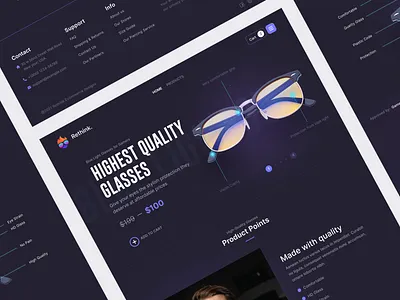 Blue Light Glass Product Page 2022 arslan blue branding design glass light popular product trend ui web