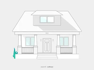 Illustration - Architecture Series - Style #3 Craftman architecture illustration minimal