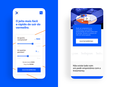 Instamoney l Fintech Site 1st shot app bank bank app debut debute design fintech hello dribbble hello dribble mobile mobile app ui ux ux ui design web website