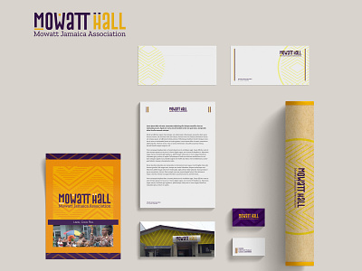 Mowatt Hall brand branding corporate brand identity corporate branding design ethnic ethnic patterns illustration logo orange paper photoshop stripes yellow