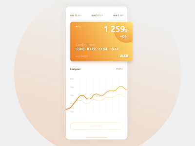 Shot #11 app bank branding card chart circle cloud dashboad design gradient infographic minimal typography ui ux vector yellow