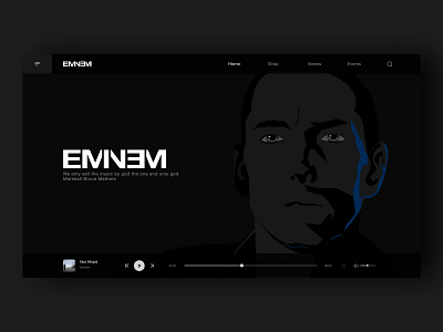 Daily UI #003 Landing Page album eminem illustration illustrator landing page music app music artist onboarding onboarding screen page web page web page design