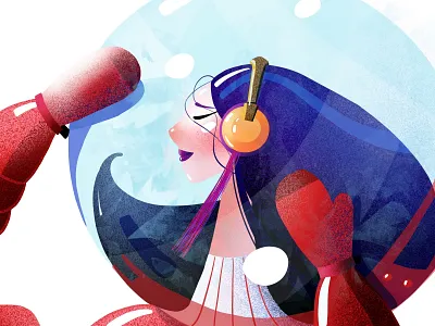 Give me some Space character girl illustration space spaceman