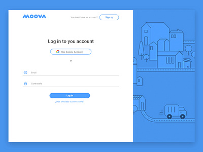 Moova Log In interface design log in register ui design ux design webapp