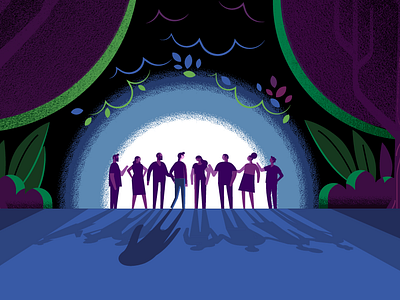 There is hope black dark forest horizon illustration infographic light night people tree vector woods