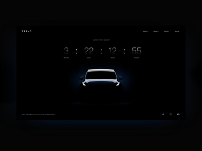 Tesla Model Y Countdown car countdown dark tesla ui