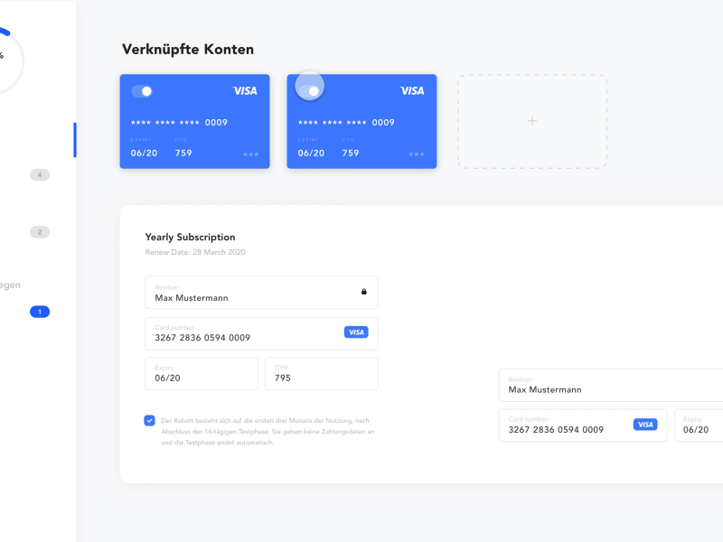 Bank Account Settings account adobe xd bank bank card credit card settings ui ux