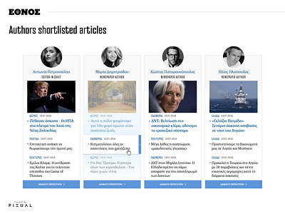 Ethnos Authors Shortlisted Articles article author content news newspaper portal related reporter ui ux design website