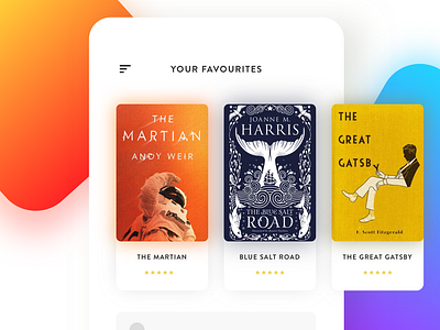 Books Manager app application binary vision studios book colorful mobile ui