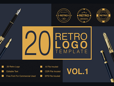 Retro Logo Template Vol.1 antik desain logo logo minimalis logo vintage vektor