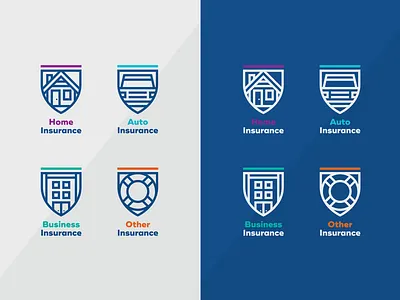 Moore Insurance Category Icons branding broker design flat icon identity illustration illustrator insurance minimal retail vector