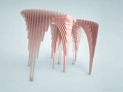 'waterfall' stool chair concept design design furniture industrial design keyshot modipow product design product presentation render