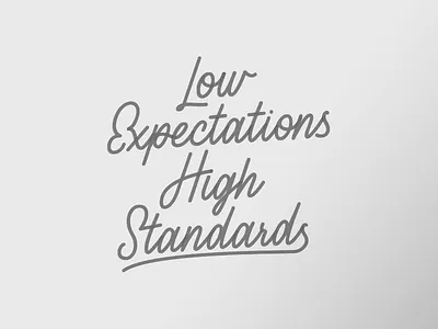 Low Expectations High Standards illustraion lettering script