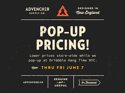 Pop-Up Pricing! advencher brandontext sourcecodepro thirstysoft verlagcondensed