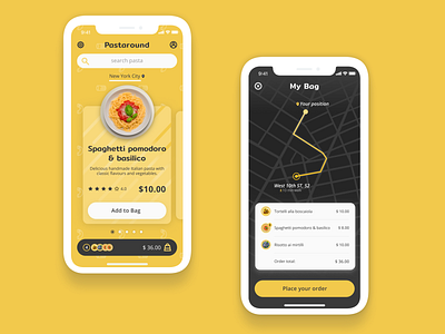 Pastaround app design figma ui vector