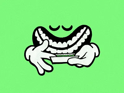 Mr Green cannabis concept dope fun green hand illustration mister ocb rolling weed