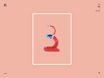 Characters Number Design-Three c4d characters number 角色创造