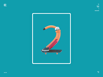 Characters Number Design-Two characters number two 角色创造