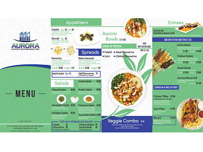 Paper Menu Front view adobe illustrator design food mediterranean menu menu design restaurant vector