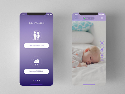 Baby Monitor App app baby babymonitor design icon mobile app ui