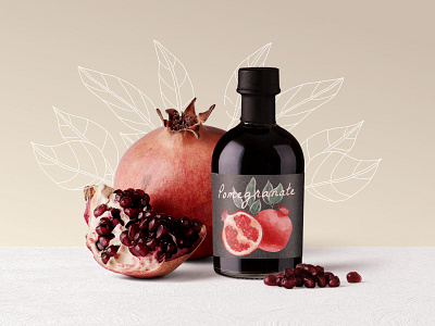 Pomegranate botanic botanical art botanical illustration branding design digital digital art digital illustration floral flower illustration mockup nature nature illustration packaging packaging design print