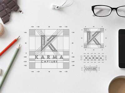 Karma Capture - Logo Construction b2b brand design brand identity branding branding mockup flat flatlay logo logo construction minimal mockup photographer logo simple visual identity