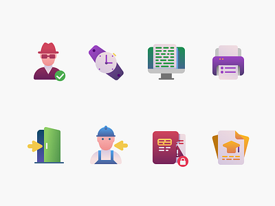 Gradient Flat Icons color design digital figma flat gradient graphic icon icons vector web