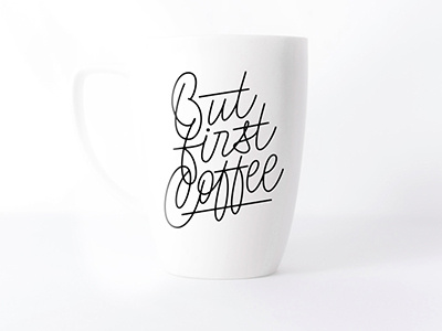 But first Coffee calligraphy coffee free lettering logo morning print type vector