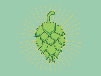 Bursting Hop beer design graphic design hops icon illustration minimal