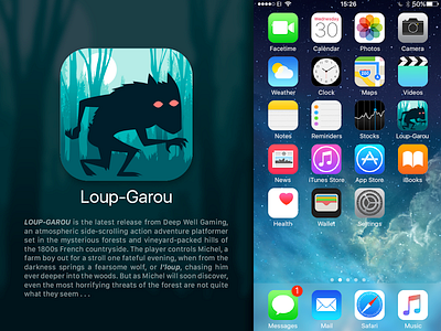 DailyUi 005, App Icon appicon apple dailyui gaming icon ios loupgarou platformer sidescrolling ui uidesign ux uxui vector werewolf