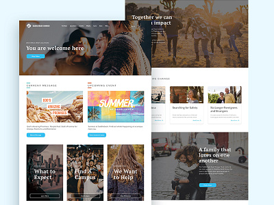 Homepage church concept grid home screen homepage saddleback ui web website