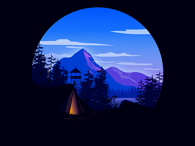 Sleeping outside, feel the nature camping gimpscape inkscape lake landscape landscape illustration mountain nature nature illustration tent vector