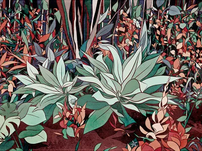 Kaleido Forest artwork ddesign digital art drawing flowers forest illustration nature pattern plants