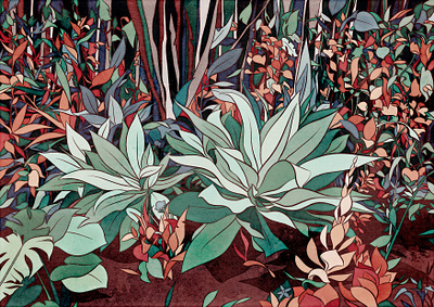 Kaleido Forest artwork ddesign digital art drawing flowers forest illustration nature pattern plants