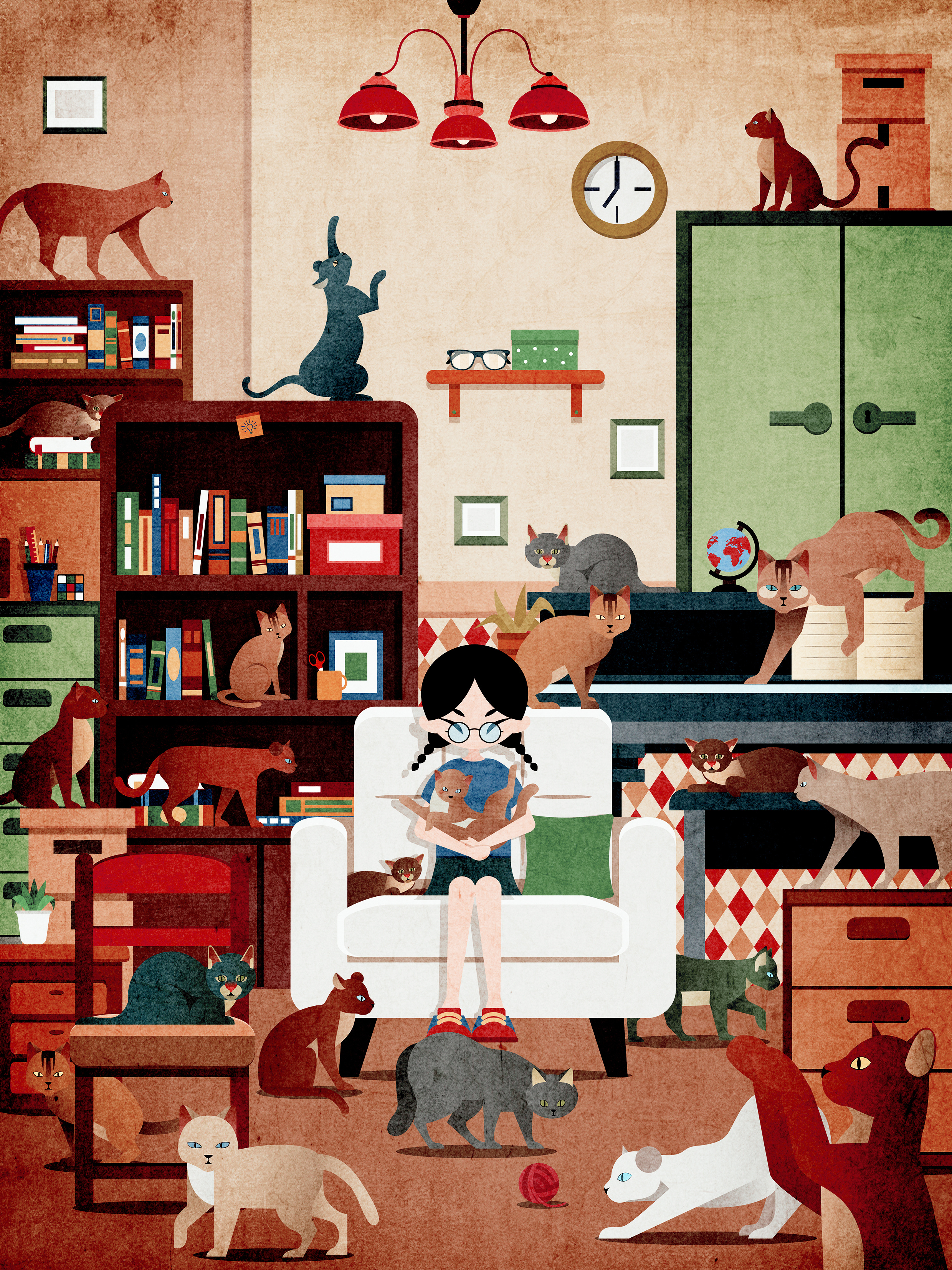 Cats Life animals artwork cat cute digital art drawing future illustration life warm