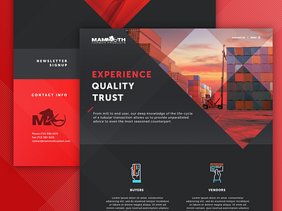 Mammoth Carbon Redisign clean construction design industrial ui website