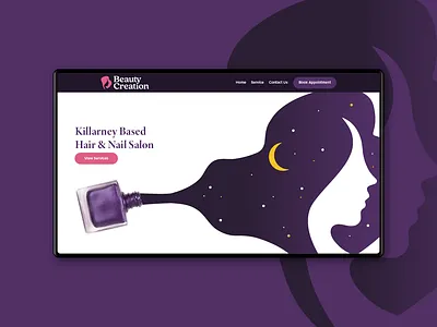 Beauty Salon Website beauty beauty salon hair nail purple salon ui ux website woman