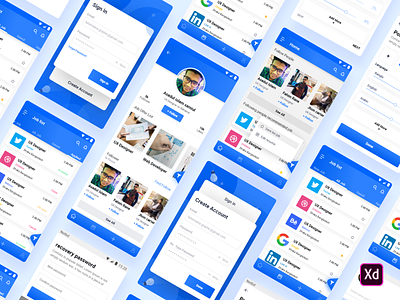 Job list Mobile App design ui ux