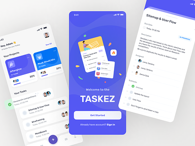 Taskez – Mobile Task Manager App android app diary flat habits ios management manager minimalism mobile mobile app projects task taskmanagment todo tracker