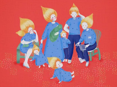 interviews characters characters design digital illustration drawing family portrait flat illustration illustration people illustration