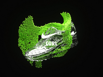 NikeLand | CURL™ airmax animated branding cinema4d cinema4dr20 gradient identity justdoit logomark minimal motion motiondesign nike octane packaging r20 type typography xparticles