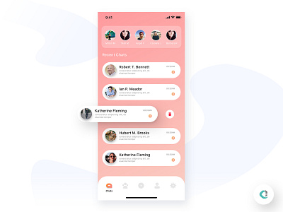 Chat App Home capermint chat chat app creative ios ui ui design uidesign uiux