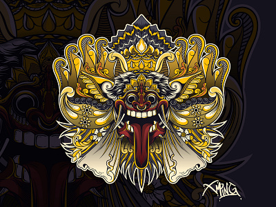 Barong Bali art artwork clothing illustration traditional art tshirtdesign