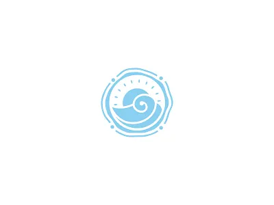 Sunny Wave Logo elements holidays journey natural ocean organic sailing seal stamp summer sunlight sunny sunrise sunset tour travel vacation voyage wave wax