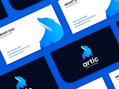 Business Card for Artic Solutions bear bear logo blue blue and white brand brand design brand identity branding branding design business business card business card design business cards business logo businesscard design logo logo design polar bear polar bear logo