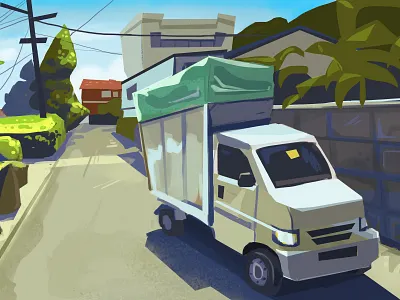 Streetview Study digital painting landscapes